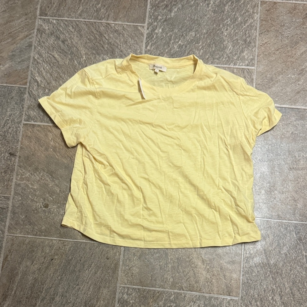 Madewell Light Yellow Short Sleeve Tee